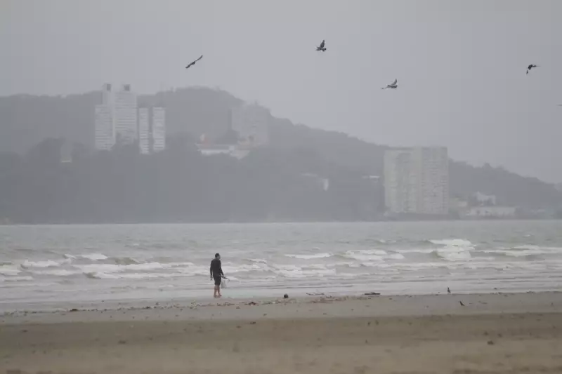 Frente fria se aproxima da Baixada Santista: preparem-se para ventania, chuva e mar bravo!