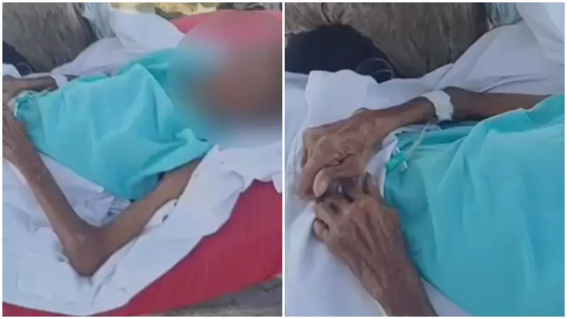 Idoso é abandonado por hospital em campo de futebol com acesso no braço em Caucaia