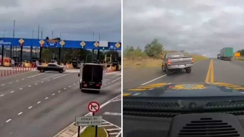 Motorista dá ré em pedágio para fugir da polícia e é pego com 1 tonelada de maconha no Paraná | Vídeo impressionante