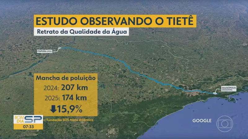 Rio Tietê: Mancha de Poluição Recua Quase 16%, Mas Situação Ainda é Crítica, Aponta SOS Mata Atlântica