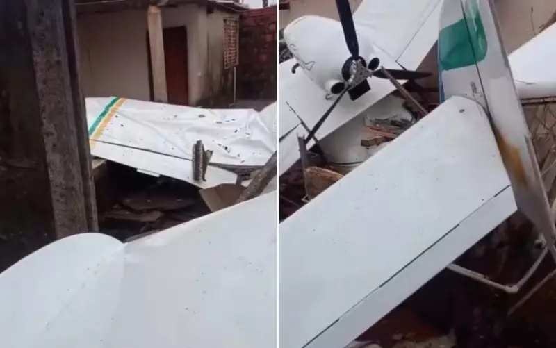 Avião Despenca Sobre Residência em Goiânia: Vazamento de Combustível Provoca Correria e Isolamento da Área