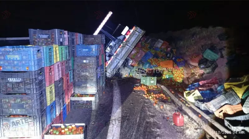 Caminhão Vira com 12 Toneladas de Tomates e Deixa Anel Viário de Campinas Interditado | Confusão no Trânsito