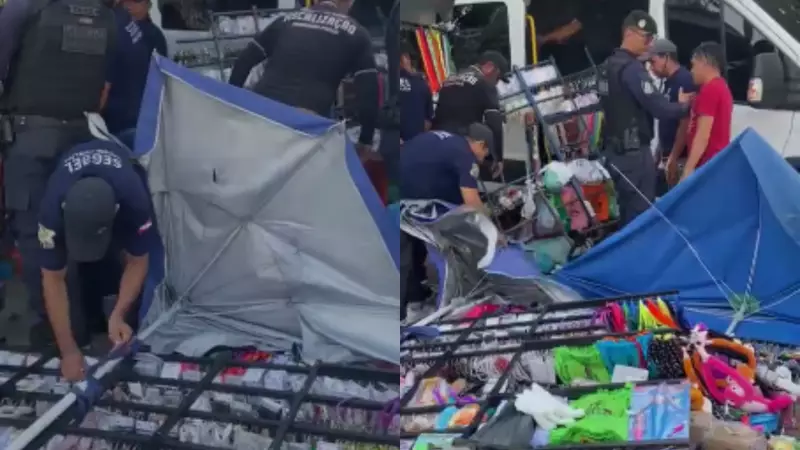 Fiscais da Prefeitura de Belém retiram vendedores ambulantes da Praça Santuário | Conflito no Ganha-Pão