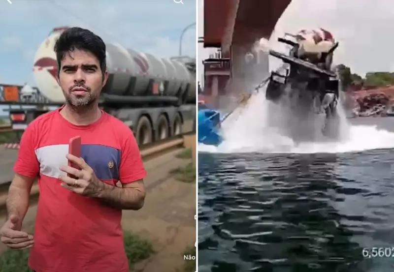 Imagens Chocantes: Carreta com Ácido Sulfúrico é Retirada do Rio Tocantins Após Desabamento de Ponte