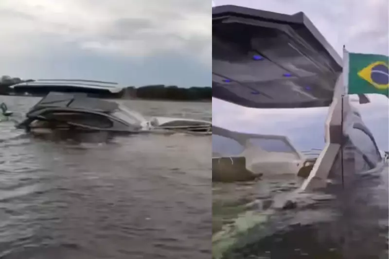 Lancha Naufraga Após Colisão com Tronco no Rio Paraná: Tripulantes se Salvam a Nado em Pauliceia