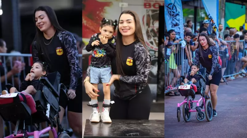 Mãe e filha com microcefalia 'voam' em corrida no Amapá: 'O amor nos fez vencer'