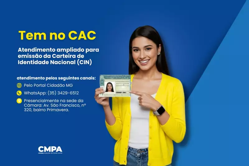 Nova Carteira de Identidade Nacional: Câmara de Pouso Alegre Amplia Horários para Facilitar sua Vida