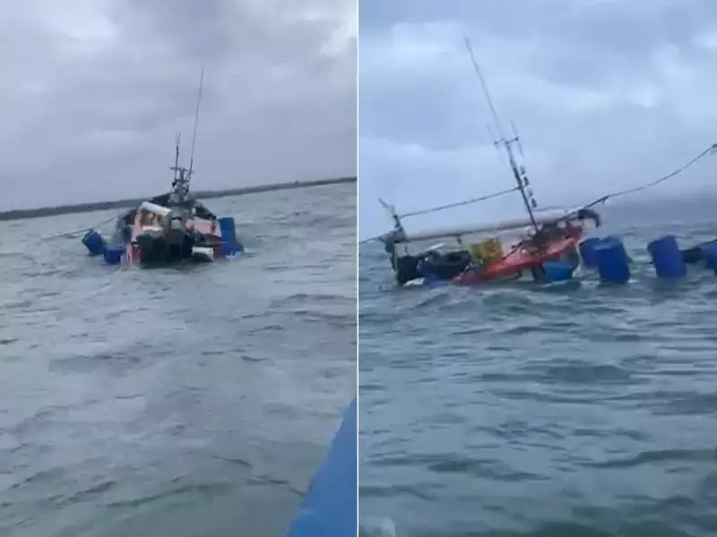 Pescadores realizam resgate dramático de barco à deriva no litoral de SP; assista ao vídeo