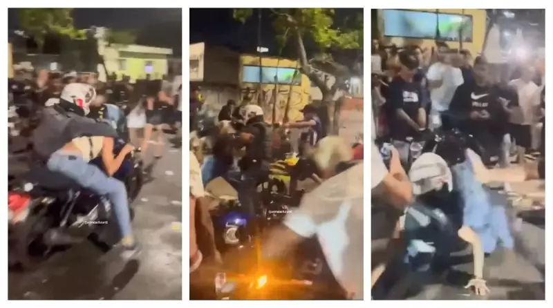 PM é espancado por motociclistas durante tentativa de prisão em rolezinho no ABC; veja o vídeo chocante