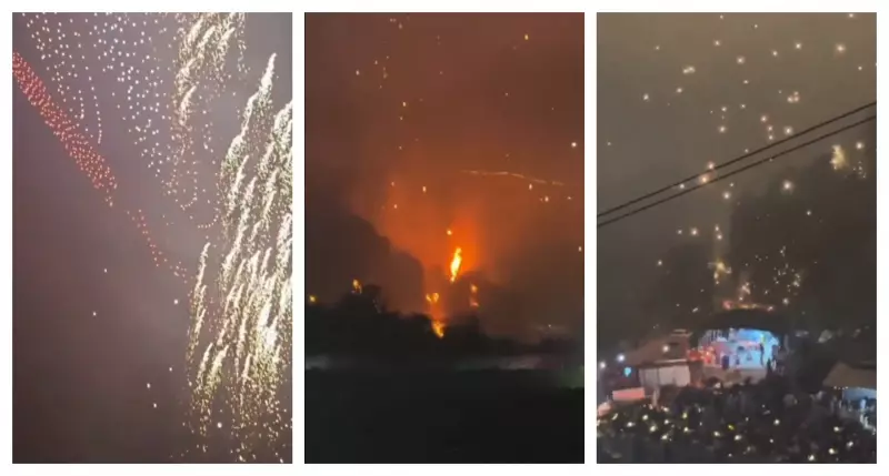 Show na China vira pesadelo: drones pegam fogo e despencam sobre plateia em cena aterrorizante