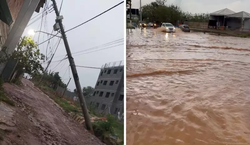 Temporal Assusta Campinas: Poste Desaba Sobre Casa e Ruas Viram Rios Após Chuva Intensa