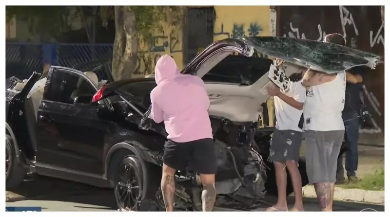 Teto de Audi é arrancado em resgate dramático após acidente na Marginal Pinheiros