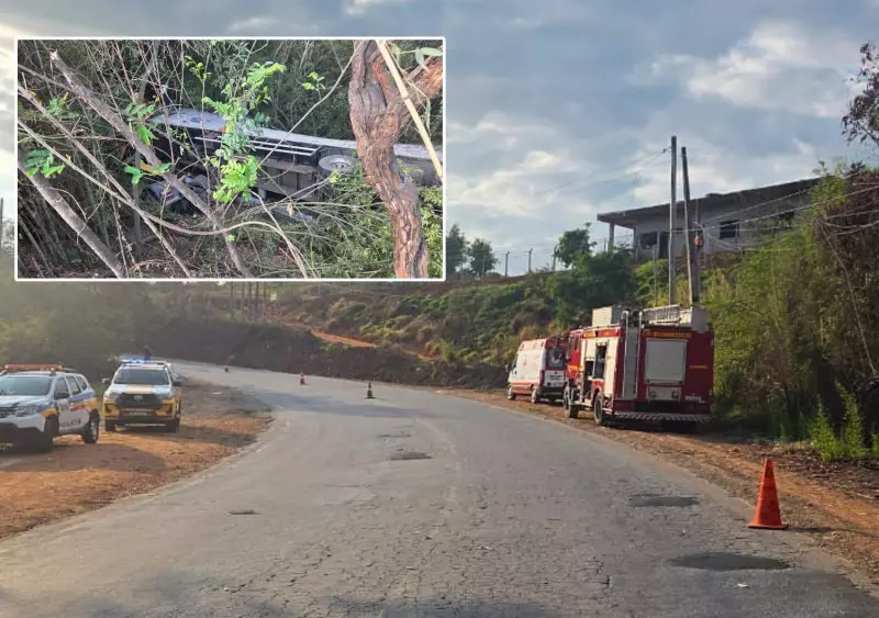 Tragédia na AMG-1010: Caminhão despenca de ribanceira e motorista morre em Três Corações