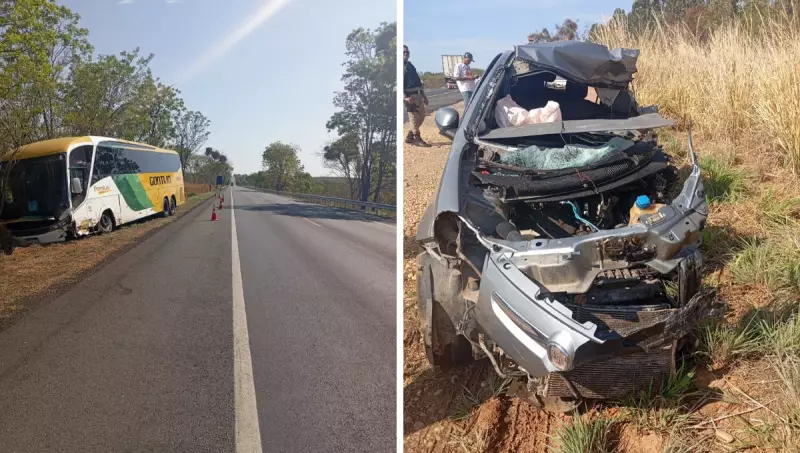 Tragédia na BR-135: Colisão entre carro e ônibus mata homem em Corinto