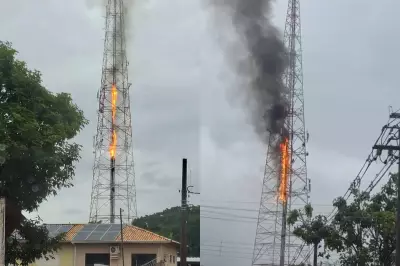 Incêndio em Torre de Transmissão deixa bairros sem energia em Campo Grande