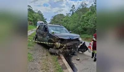 Tragédia na SP-250: Carro capota após bater em barranco e uma pessoa morre em Pilar do Sul