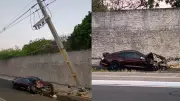 Carro de Luxo Colide com Poste em Teresina: Motorista Fica Preso nas Ferragens