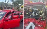 Engavetamento no Jardim América: Seis feridos em acidente com múltiplos veículos em Goiânia