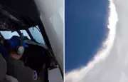 VÍDEO VIRAL É FAKE: Gravação não mostra Força Aérea Americana no olho do furacão Erin