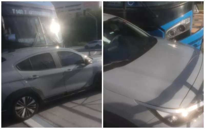 Acidente entre carro e ônibus BRT em Sorocaba neste sábado