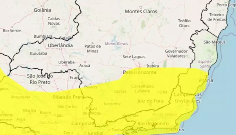 Alerta de perigo potencial: chuvas intensas em Minas Gerais até domingo
