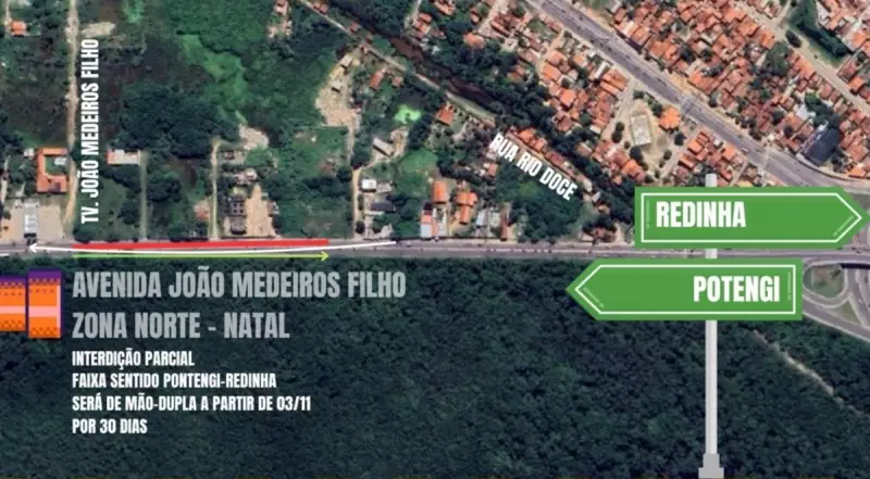 Avenida João Medeiros Filhos Interditada: Obras de Requalificação Urbana em Andamento