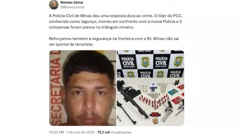 Chefe de Facção é Morto em Confronto com Polícia em MG: Zema Reforça Combate ao Crime Organizado