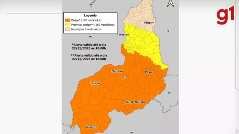 Chuvas intensas atingem 142 cidades do Sul do Piauí até sábado