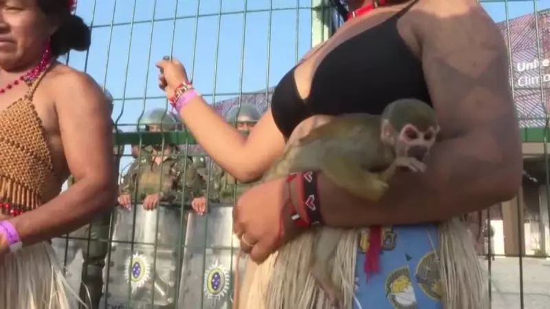 COP30: Indígenas com arco e flecha bloqueiam entrada principal