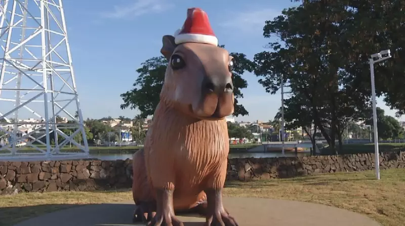 Escultura de capivara gigante de 3 metros vira atração em Rio Preto