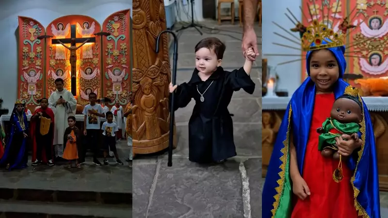 Fé e Inocência: Bebês e Crianças Roubam a Cena em Homenagem a Santos Católicos em Teresina