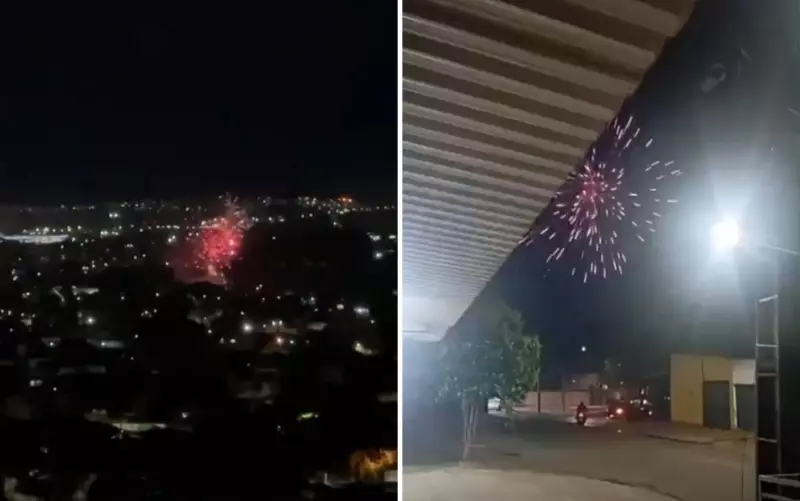 Foguetório Simultâneo Assusta Moradores em Várias Cidades de Goiás | Vídeo Impressionante