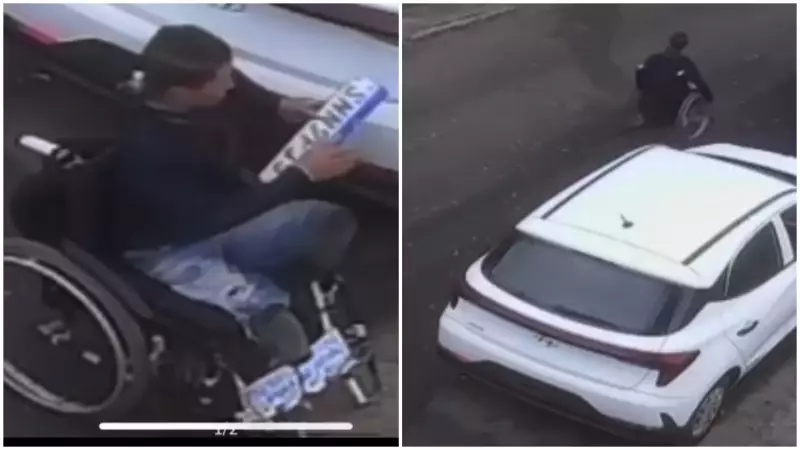 Homem em cadeira de rodas é preso por furtar placas de carro em Fortaleza; veja o vídeo