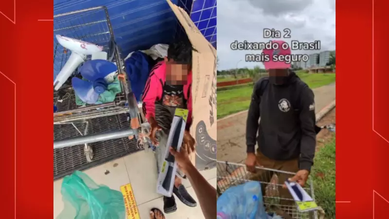 Jovem distribui facas para moradores de rua no DF e viraliza nas redes