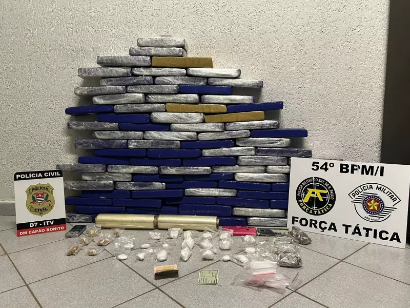 Operação apreende 50 kg de drogas e prende suspeito em Capão Bonito