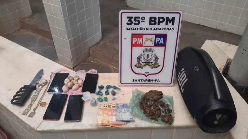 Operação da PM apreende drogas, dinheiro e objetos de valor em Santarém: ação no bairro Santo André