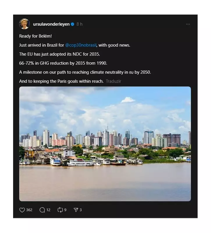 Presidente da Comissão Europeia desembarca em Belém com agenda de cooperação internacional