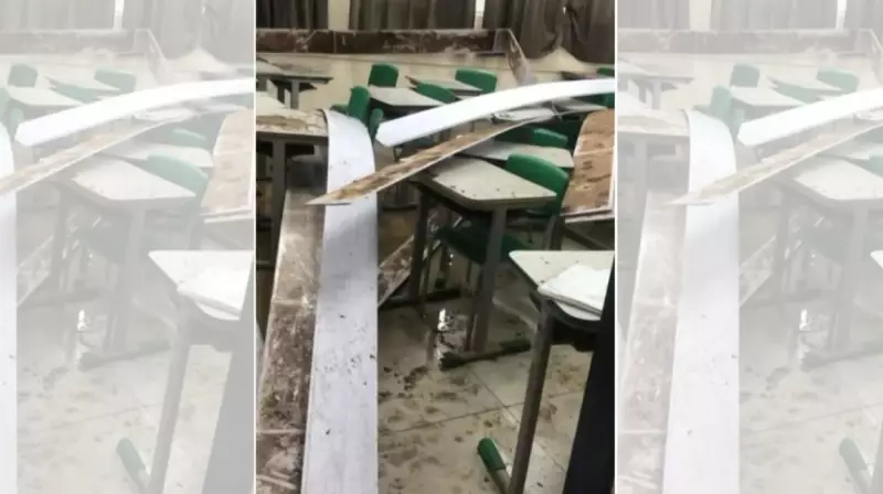 Teto de escola desaba durante chuva forte e atinge estudantes em São Carlos; veja vídeo