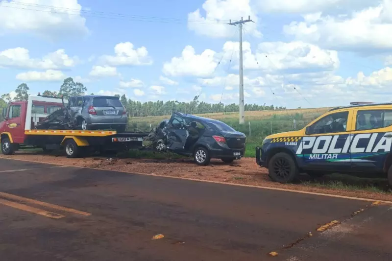 Tragédia em MS: Três vítimas fatais em violento choque entre carros na BR-267