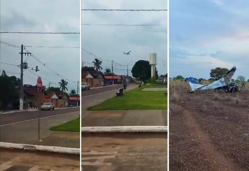 VÍDEO IMPACTANTE: Avião desce de forma abrupta antes de cair em fazenda no Tocantins; uma morte e um ferido