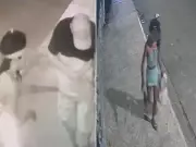 Câmera flagra suspeito vestido com peruca e vestido momentos antes de idoso ser morto em Santos