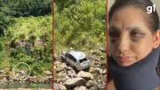 Mulher sobrevive após carro cair de 60 metros no RS: 'Nasceu de novo'