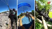 Parapente Falha no RS: Piloto Faz Pouso Forçado em Árvore e Câmera Registra Momento de Tensão