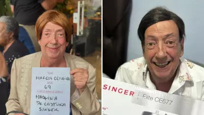 Ator Marcos Oliveira, o Beiçola, realiza desejo de Natal no Retiro dos Artistas