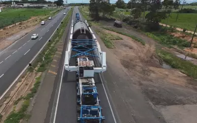 Carreta de 120m transporta moinho de 700 toneladas e impressiona em Goiás
