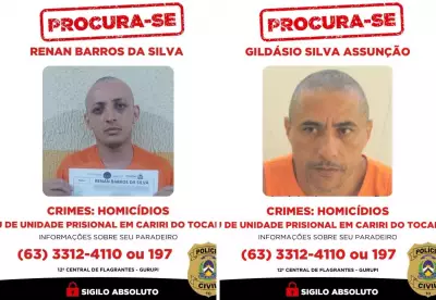 Fuga em presídio de segurança máxima: serial killer e integrante do PCC foragidos no TO