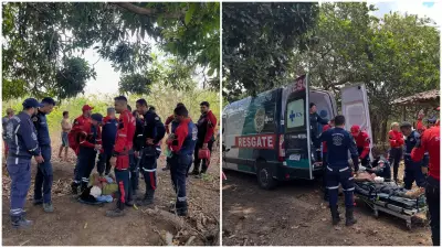 Idoso de 73 anos passa 12 horas ferido após cair de penhasco de 10m em Tianguá (CE)