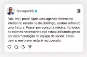 Governador de Sergipe sofre fratura no dedo do pé e será afastado por 4 semanas