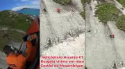 Homem preso em costão de Florianópolis é resgatado por helicóptero