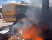Incêndio atinge garagem de ônibus escolar em Lagarto; veículos não foram danificados